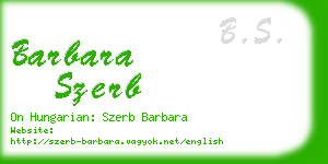 barbara szerb business card